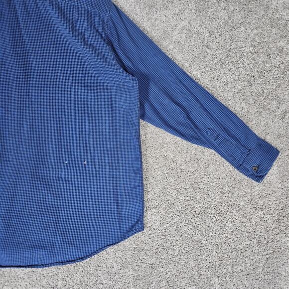 Vtg LL Bean Flannel Mens Large Blue Check Distressed Cabincore Grunge Skater - Picture 5 of 16